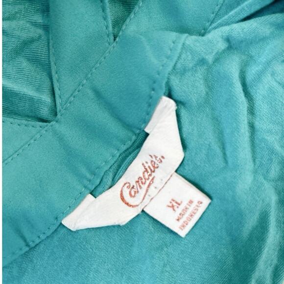 Candie's Blue Sleeveless V-Neck Cutout Button Front Tank Top Size XL - Picture 5 of 6